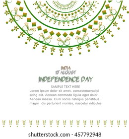 Happy Independence day India, Vector illustration, Flyer design for 15th August
