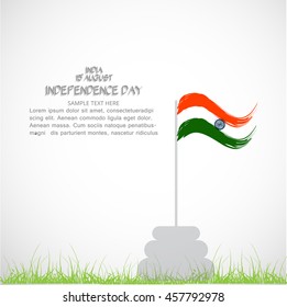 Happy Independence day India, Vector illustration, Flyer design for 15th August
