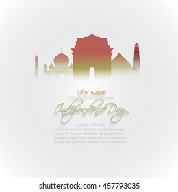 Happy Independence day India, Vector illustration, Flyer design for 15th August

