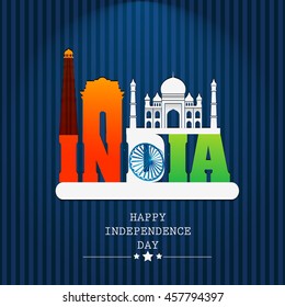 Happy Independence day India, Vector illustration, Flyer design for 15th August