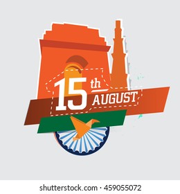 Happy Independence day India, Vector illustration, Flyer design for 15th August
