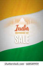 Happy Independence day India, Vector illustration, Flyer design for 15th August.