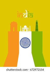 Happy Independence day India, Vector illustration, Flyer design for 15th August.