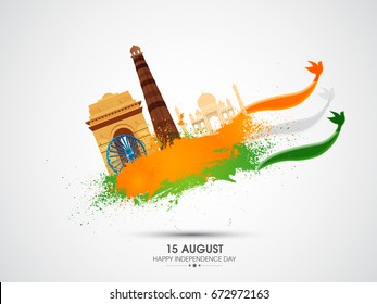 Happy Independence day India, Vector illustration, Flyer design for 15th August.