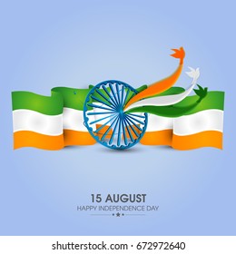 Happy Independence day India, Vector illustration, Flyer design for 15th August.