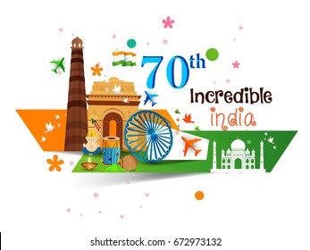 Happy Independence day India, Vector illustration, Flyer design for 15th August.