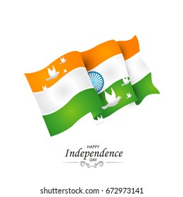 Happy Independence day India, Vector illustration, Flyer design for 15th August.