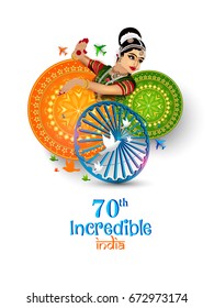 Happy Independence day India, Vector illustration, Flyer design for 15th August.