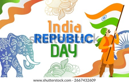 Happy Independence Day India vector illustration. August 15 background with landmarks silhouette including fireworks and Ashoka Chakra. National celebration poster template.