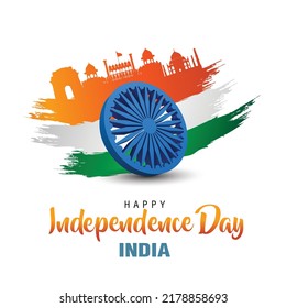 Happy Independence Day India.15th August Background. Vector Illustration Design