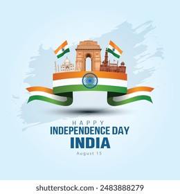 happy independence day India.15th August background. abstract vector illustration design