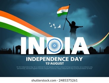 Happy independence day India.15th August background. Vector illustration design