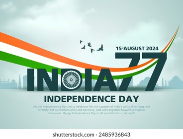 Happy independence day India.15th August background. Vector illustration design