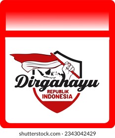 Happy independence day Indonesia 17th August. Vector flat illustration design. Suitable for poster, banner and social media post.