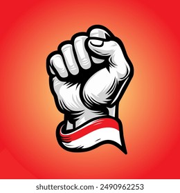 happy independence day Indonesia. 79th August background. With hand vector illustration design