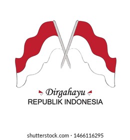 Happy Independence Day Indonesia Dirgahayu Republik Stock Vector ...