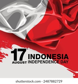 happy Independence day Indonesia greetings. abstract vector illustration design.