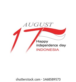 Happy independence day indonesia logo vector template