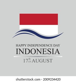 happy independence day of indonesia logo vector illustration design template