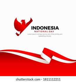 Happy Independence Day of Indonesia. Happy National Day of Indonesia. Vector Template Design Illustration