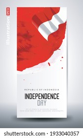 Happy Independence Day of Indonesia. Happy National Day of Indonesia. Banner, Poster, Vector Template Design Illustration