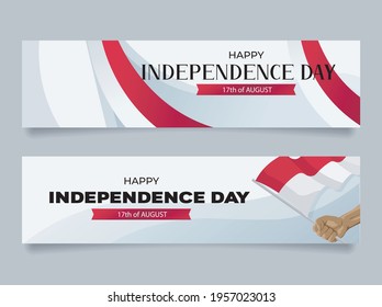 Happy Independence Day of Indonesia. Happy National Day of Indonesia. Banner, Poster, Vector Template Design Illustration