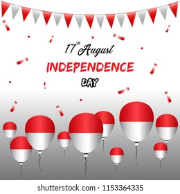 Happy Independence day Indonesia, vector illustration.