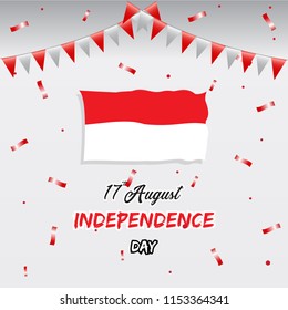 Happy Independence day Indonesia, vector illustration.
