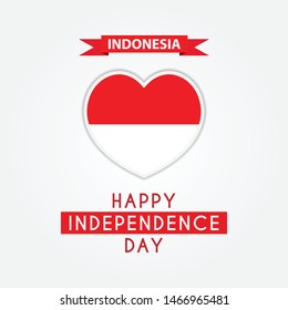 Happy Independence Day Indonesia vector illustration template design 