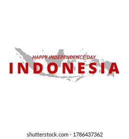 Cartel del vector del Día de la Independencia de Indonesia. Mapa de Indonesia Ilustración de fondo Afiche de diseño plano
