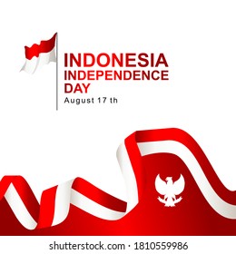 Happy Independence Day of Indonesia. Vector Template Design Illustration
