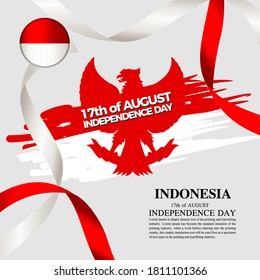 Feliz Día de la Independencia de Indonesia. Ilustración de diseño de plantillas de vectores