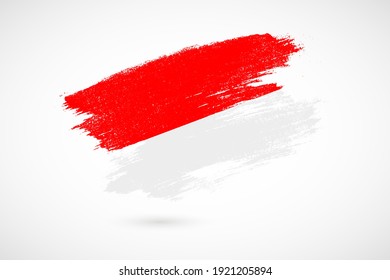 Happy independence day of Indonesia with vintage style brush flag background