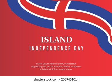 Happy independence day of Island. template, background. Vector illustration
