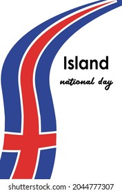 Happy independence day of Island. template, background. Vector illustration
