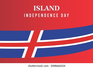Happy independence day of Island. template, background. Vector illustration