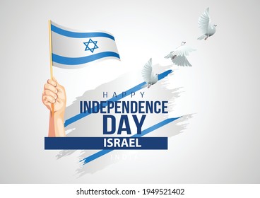 happy Independence day Israel 14th April. vector illustration design. greeting card.