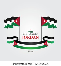 Happy independence day Jordan vector. Jordan independence day vector background. Jordan flag vector. May 25th