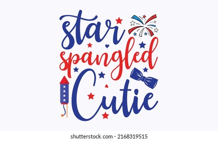 Happy Independence Day July 4 lettering design illustration.  Good for advertising, poster, announcement, invitation, parties, greeting cards, templet.