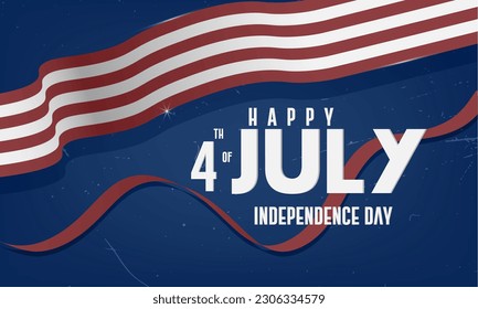 Happy  Independence Day July 4 American flag. Country freedom day concept.  Vector poster design.