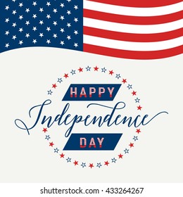 Happy Independence Day. July 4th. Fourth July. Vector background. American Flag. Patriotic celebrate