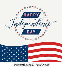 Happy Independence Day. July 4th. Fourth July. Vector background. American Flag. Patriotic celebrate