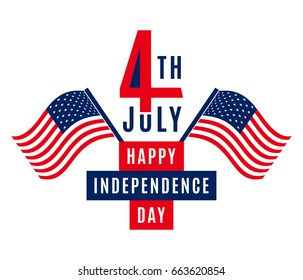 Happy Independence Day - July Fourth 4th vector illustration - Memorial Day - Flag Day - Patriotic