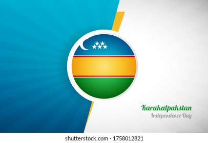 Happy independence day of Karakalpakstan greeting background. Abstract Karakalpakstan country flag illustration