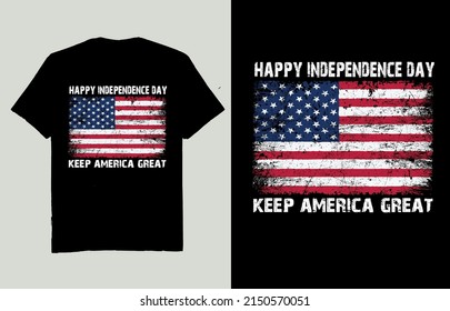 Happy independence day keep america great - flag t shirt design
