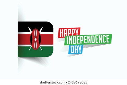 Happy Independence Day of Kenya Vector illustration, national day poster, greeting template design, EPS Source File