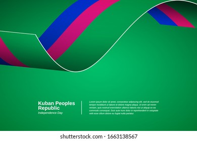 Happy independence day of Kuban Peoples Republic. Creative waving flag banner background. Greeting patriotic nation vector.