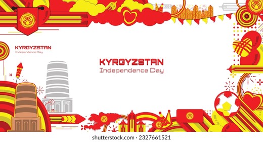 Happy Independence Day of Kyrgyzstan, illustration background design, country theme