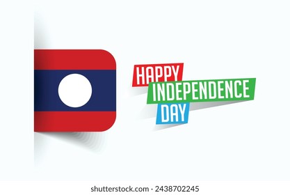 Happy Independence Day of Laos Vector illustration, national day poster, greeting template design, EPS Source File