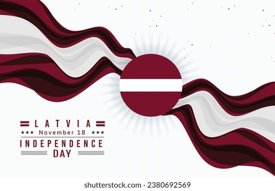 Happy Independence Day of Latvia with Flag